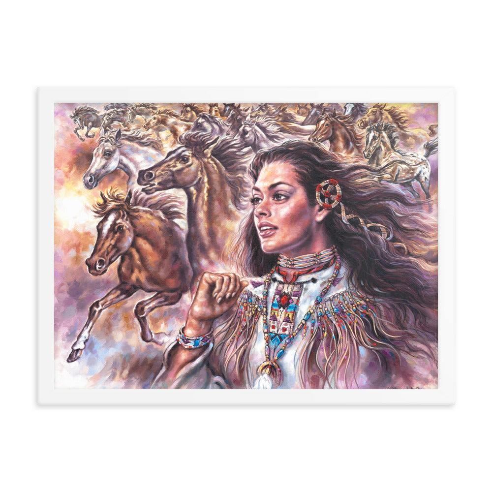Framed photo paper poster: Stampede