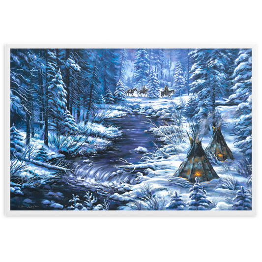 Framed matte paper poster: Home From The Winter Hunt