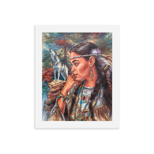 Framed photo paper poster: Cry Of The Wolf