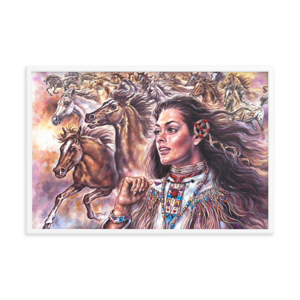 Framed photo paper poster: Stampede