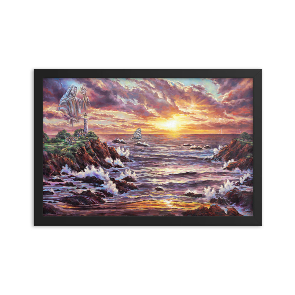 Framed photo paper poster: Peace Be Still