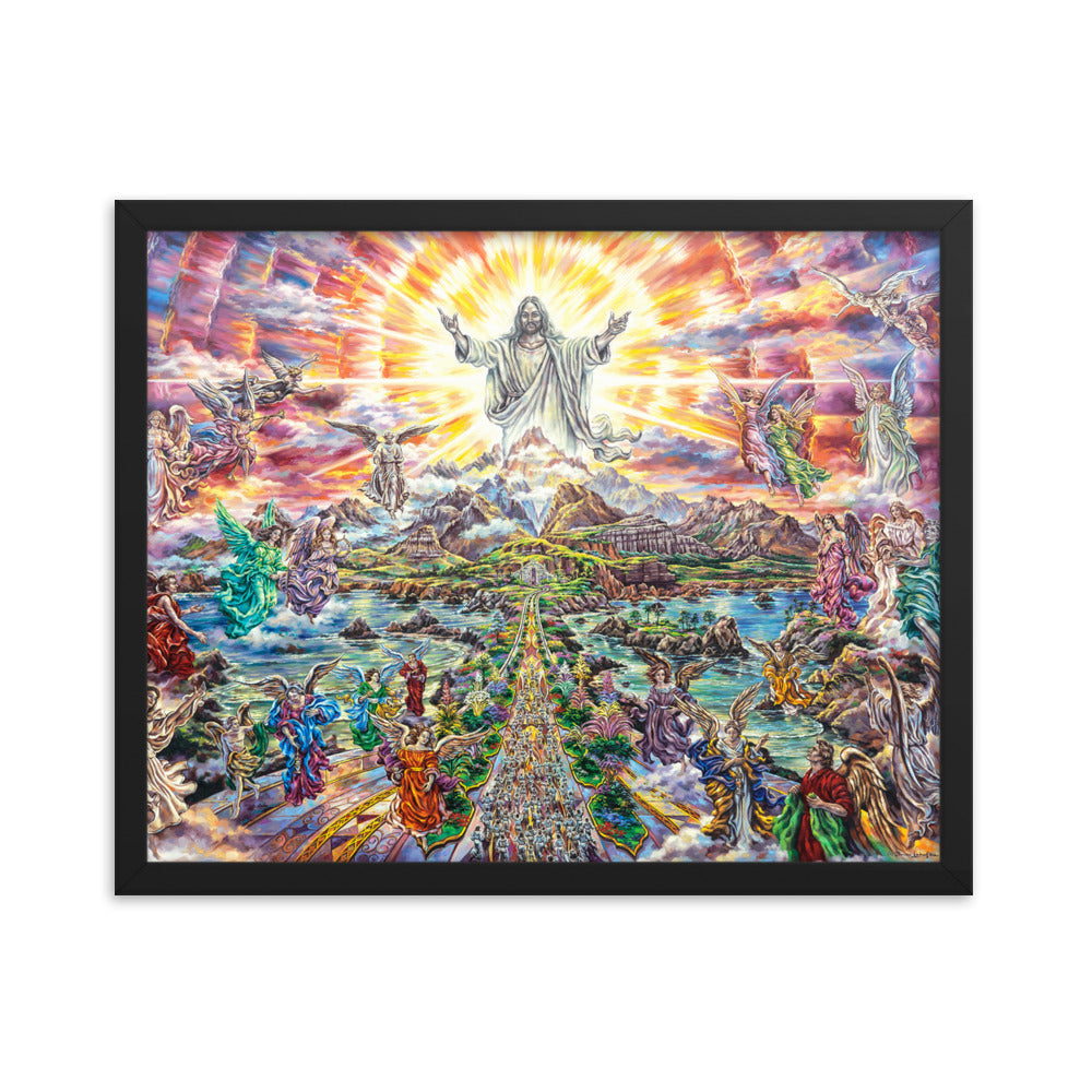Framed photo paper poster: Heavenly Welcome