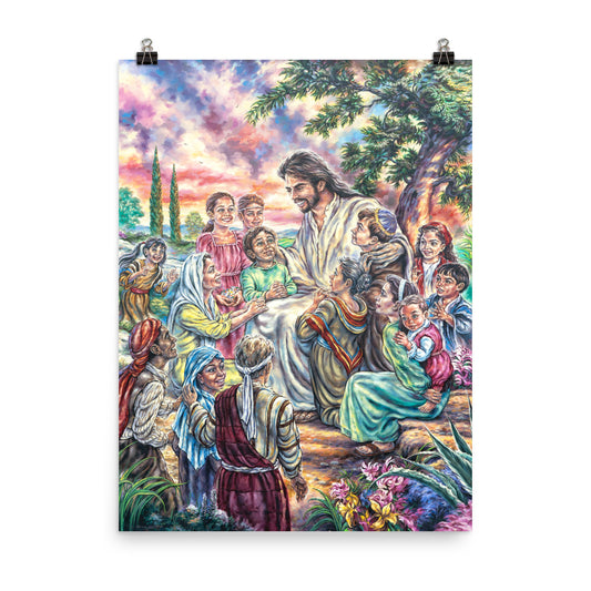 Photo paper poster: Christ And The Children