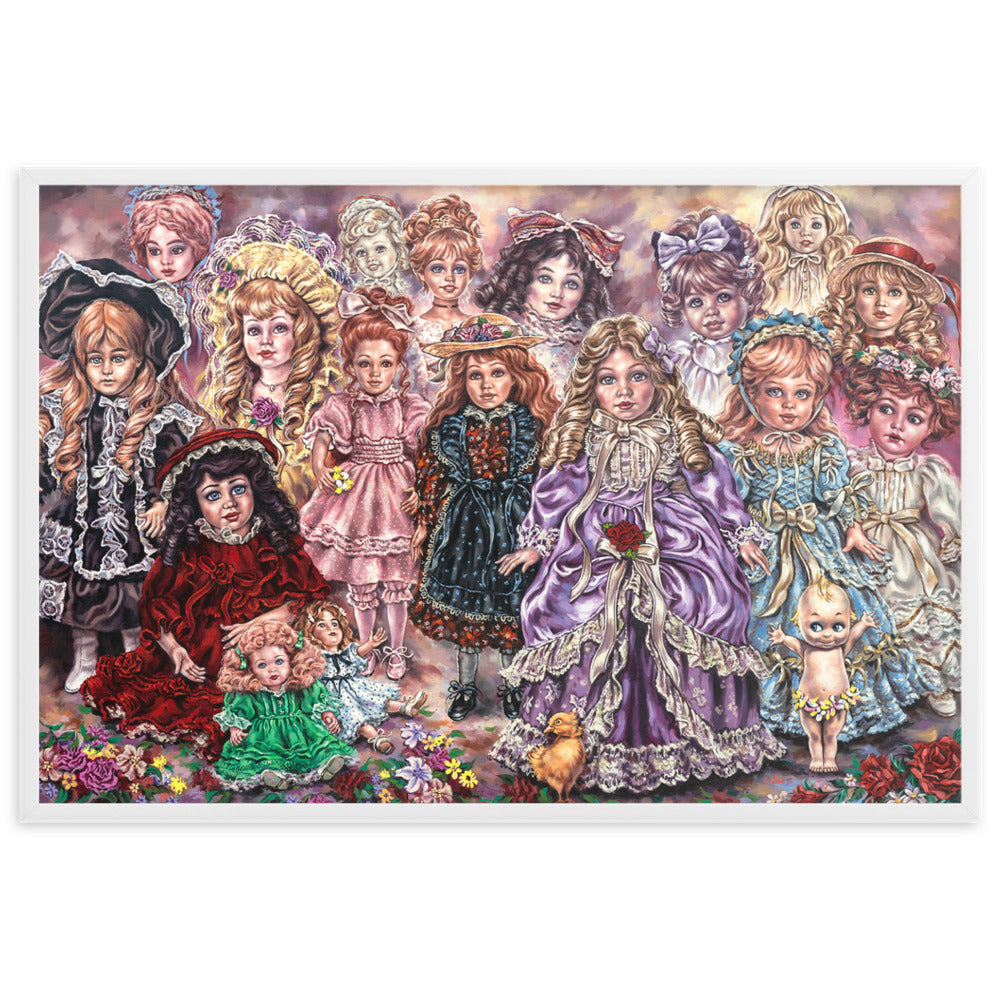 Framed matte paper poster: Doll Friends