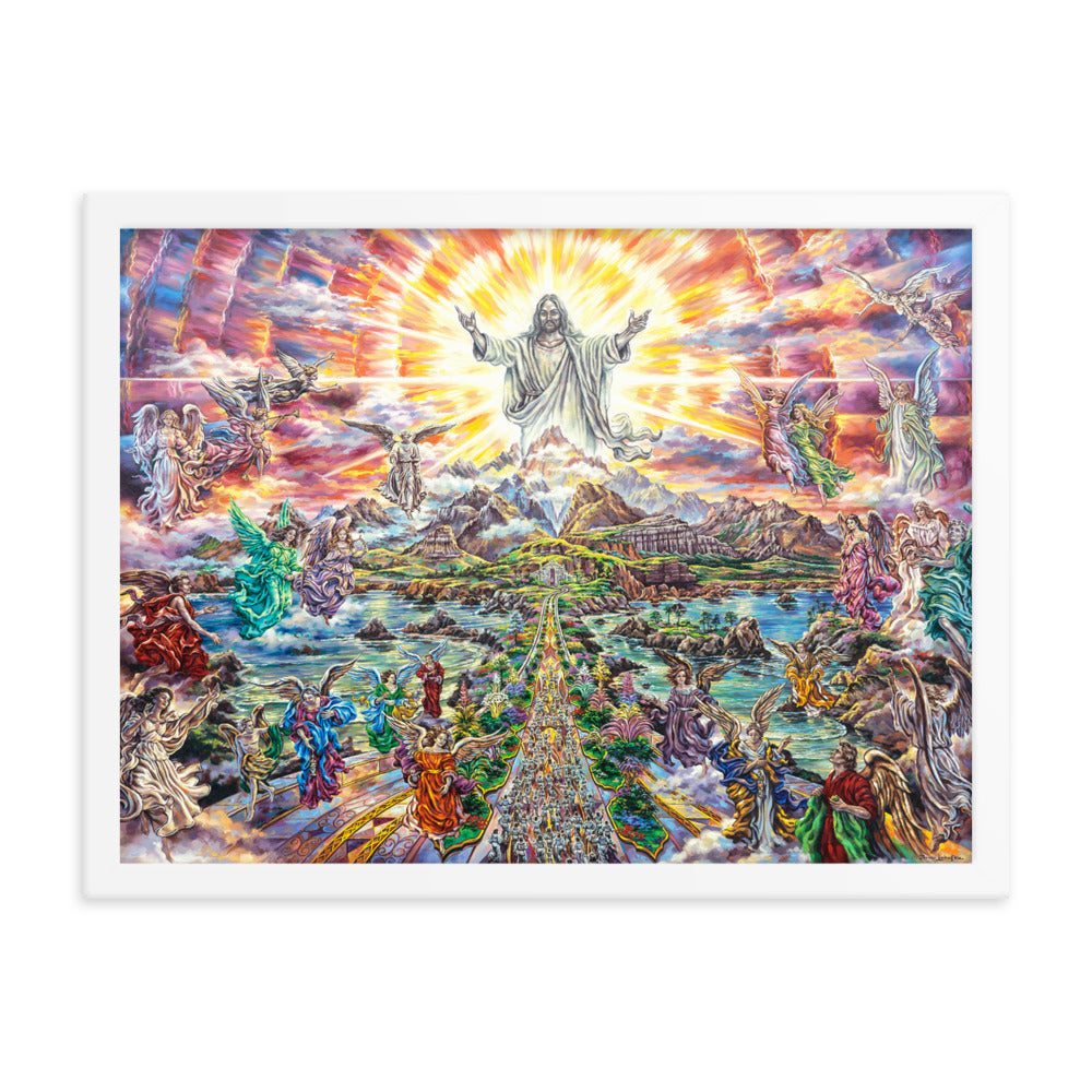 Framed photo paper poster: Heavenly Welcome