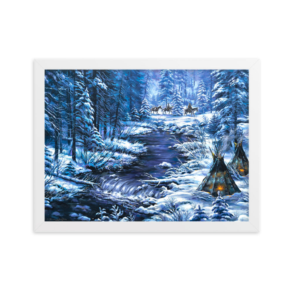 Framed matte paper poster: Home From The Winter Hunt