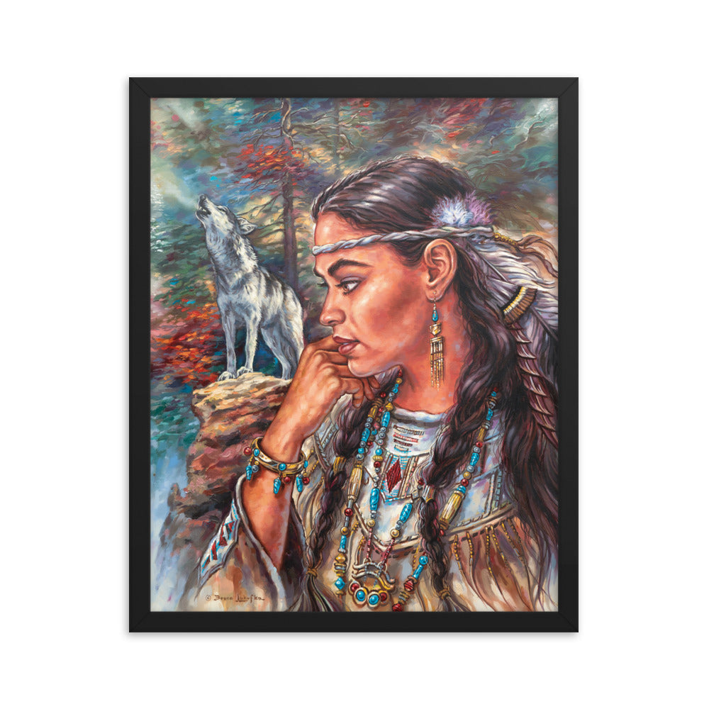 Framed photo paper poster: Cry Of The Wolf