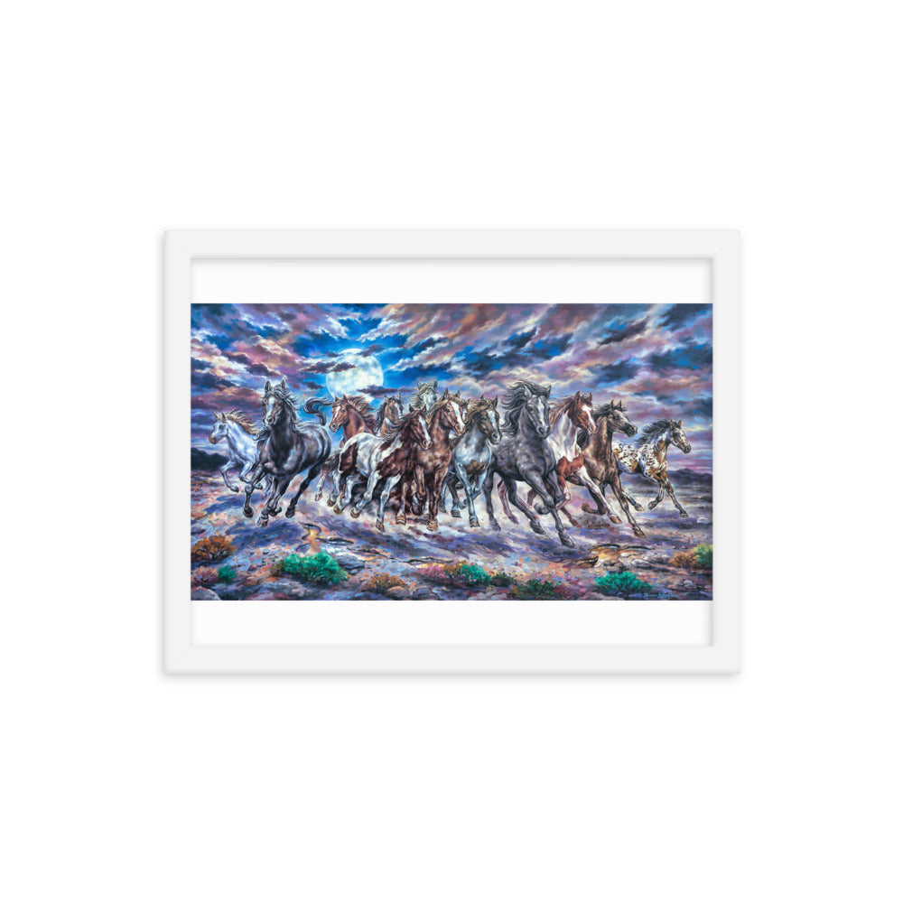 Framed photo paper poster: Racing With The Moon