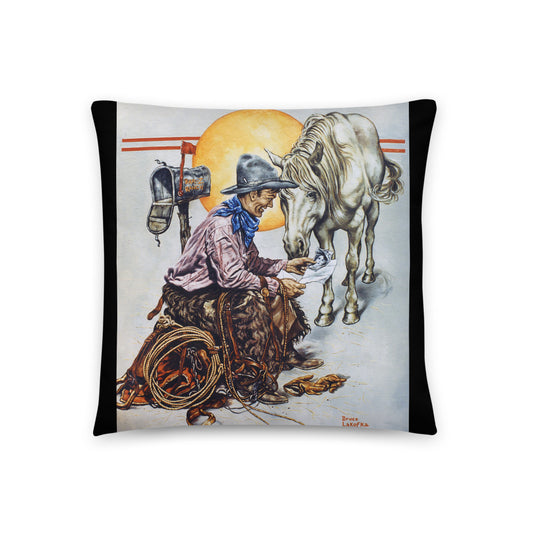 Throw Pillow: Cowboy Mail