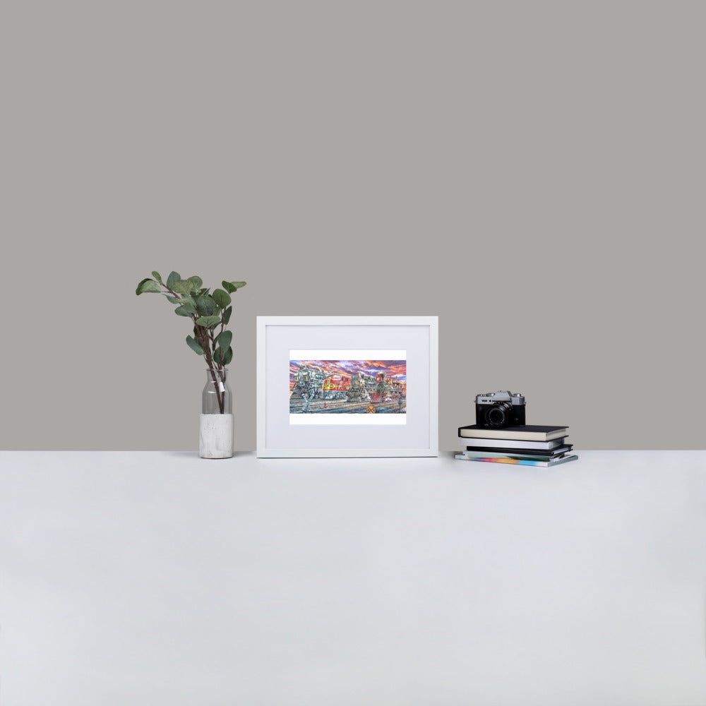 Matte Paper Framed Poster With Mat: Heritage Of The Rails