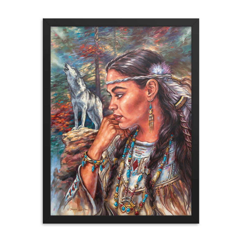 Framed photo paper poster: Cry Of The Wolf