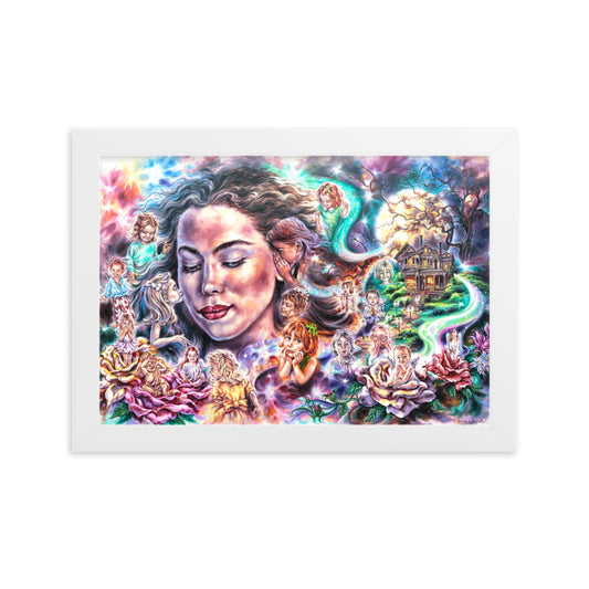 Framed matte paper poster: Moon Beams