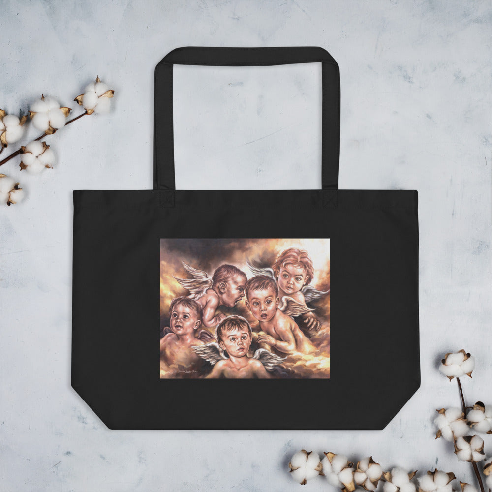 Large organic tote: Angel Whispers