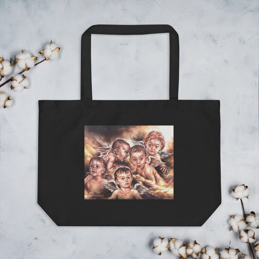 Large organic tote: Angel Whispers