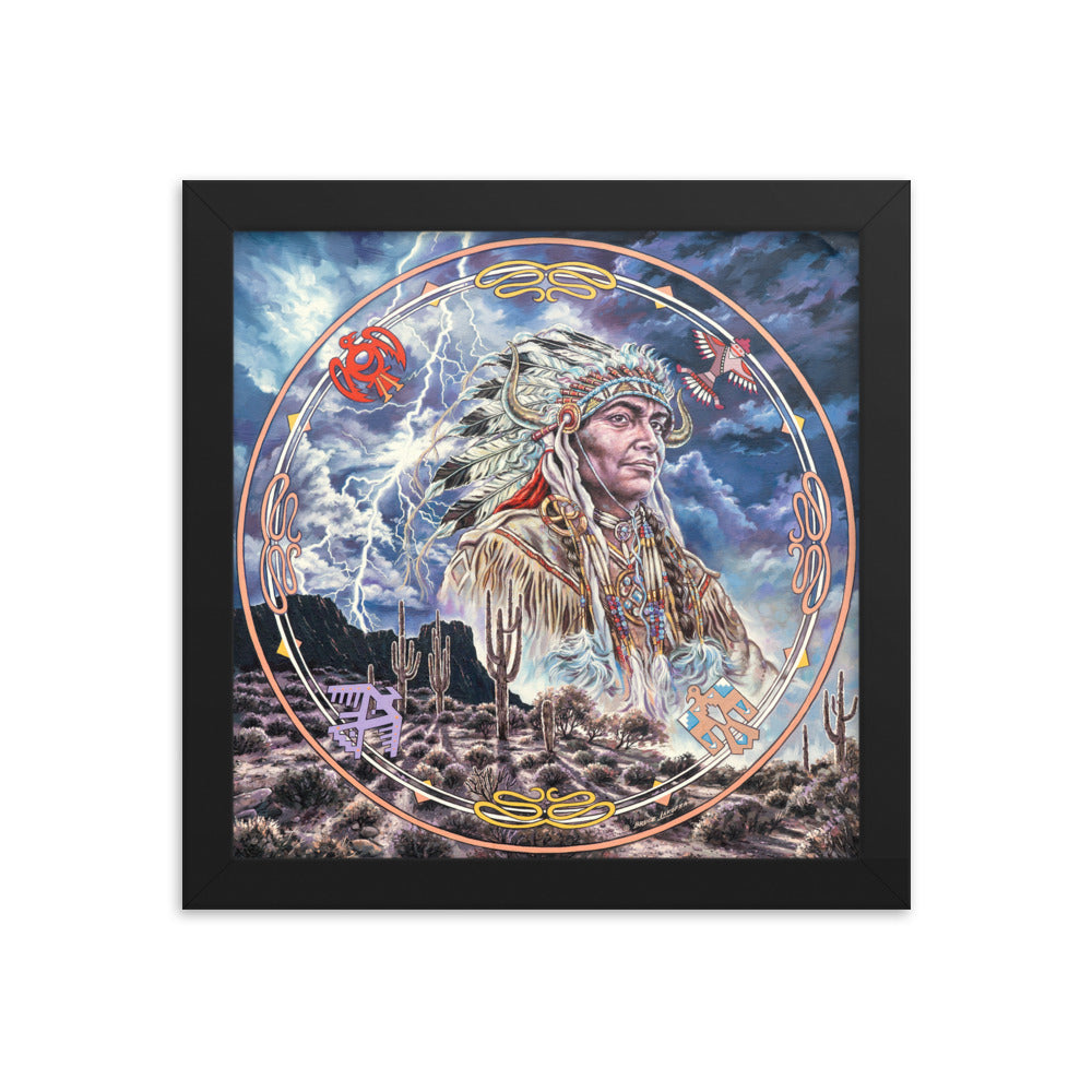 Framed photo paper poster: When Lightning Casts Shadows