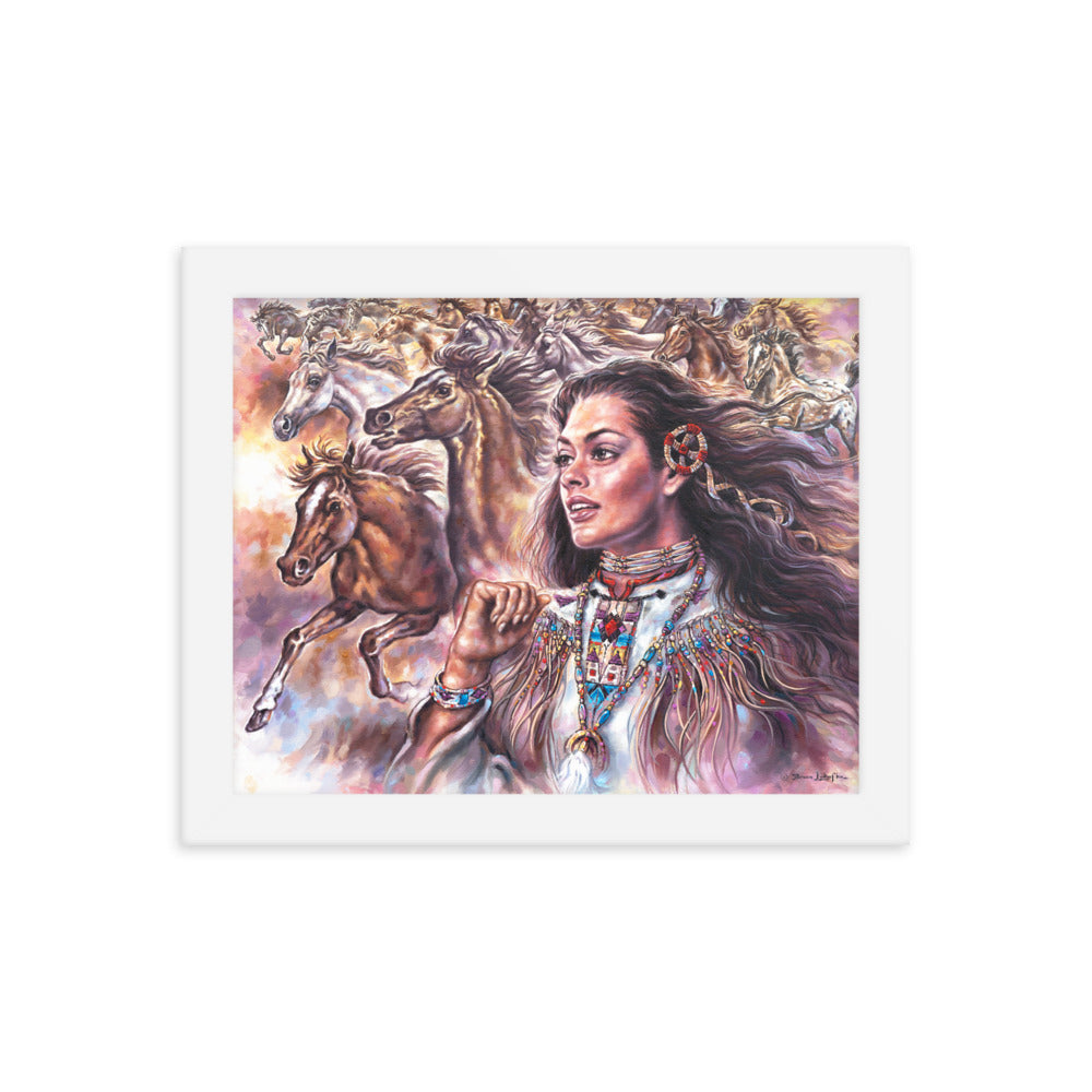 Framed photo paper poster: Stampede