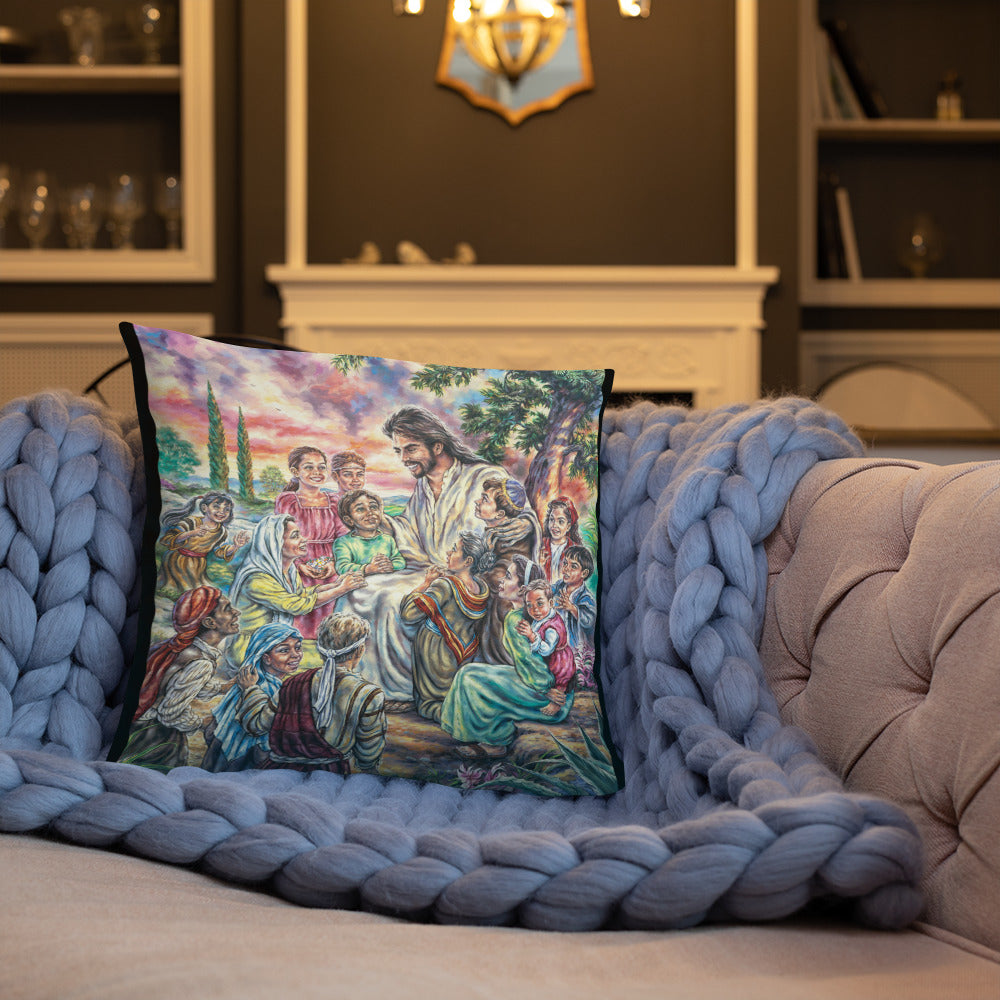 Throw Pillow: Christ And The Children