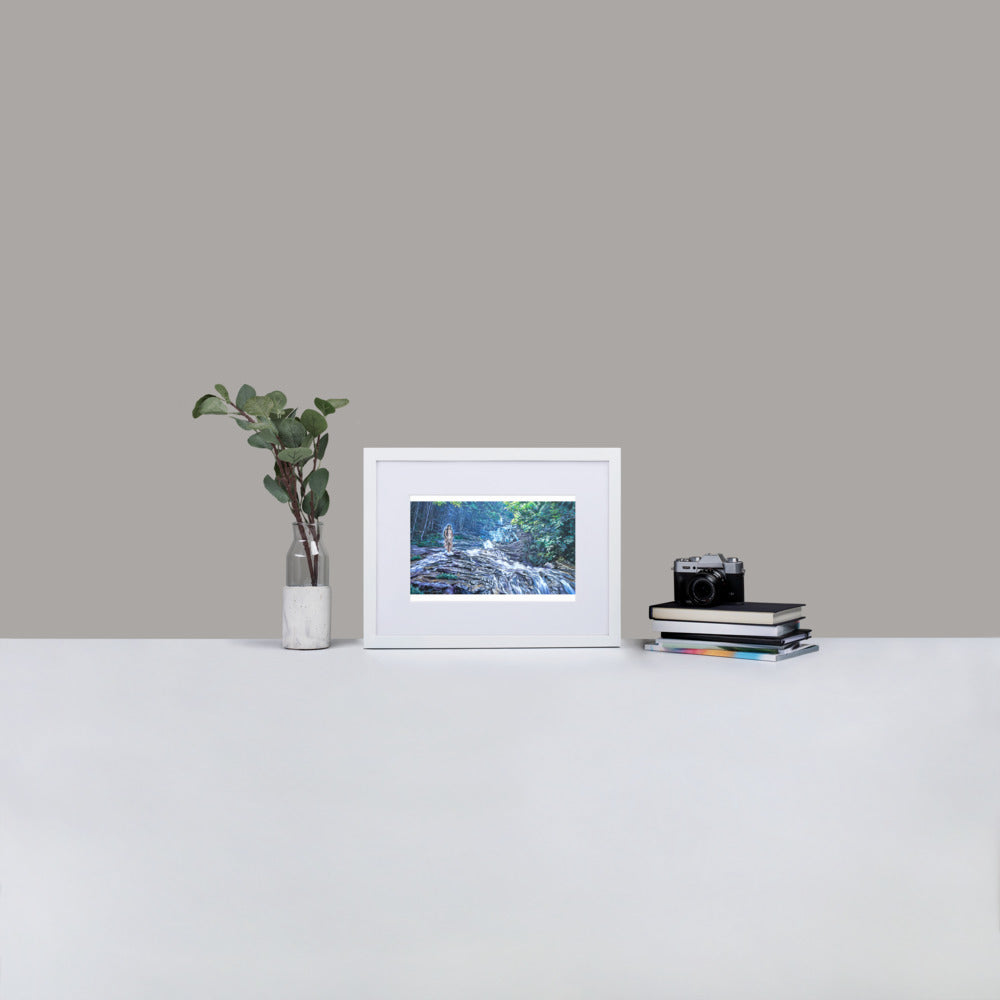 Matte Paper Framed Poster With Mat: Maiden Of The Falls