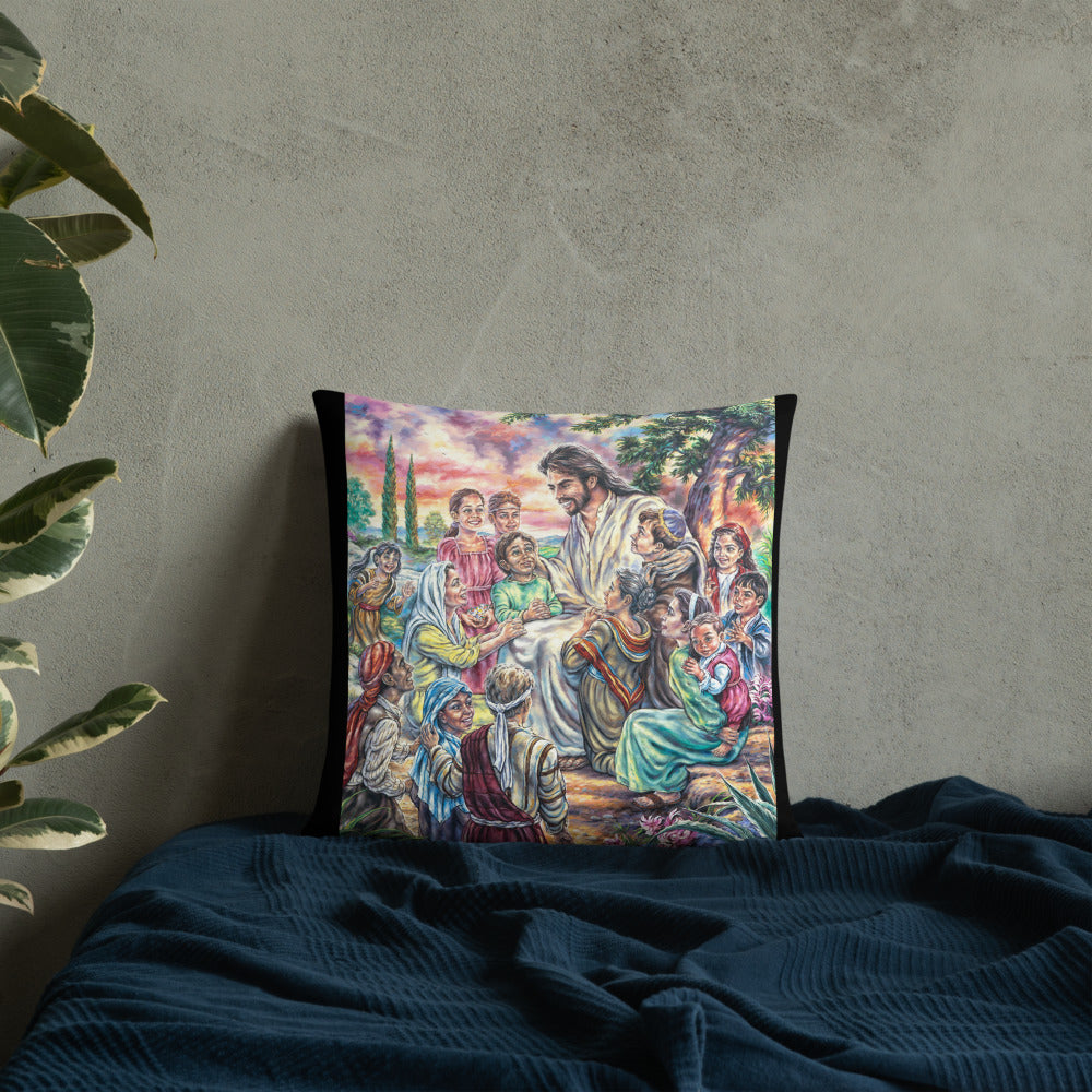 Throw Pillow: Christ And The Children