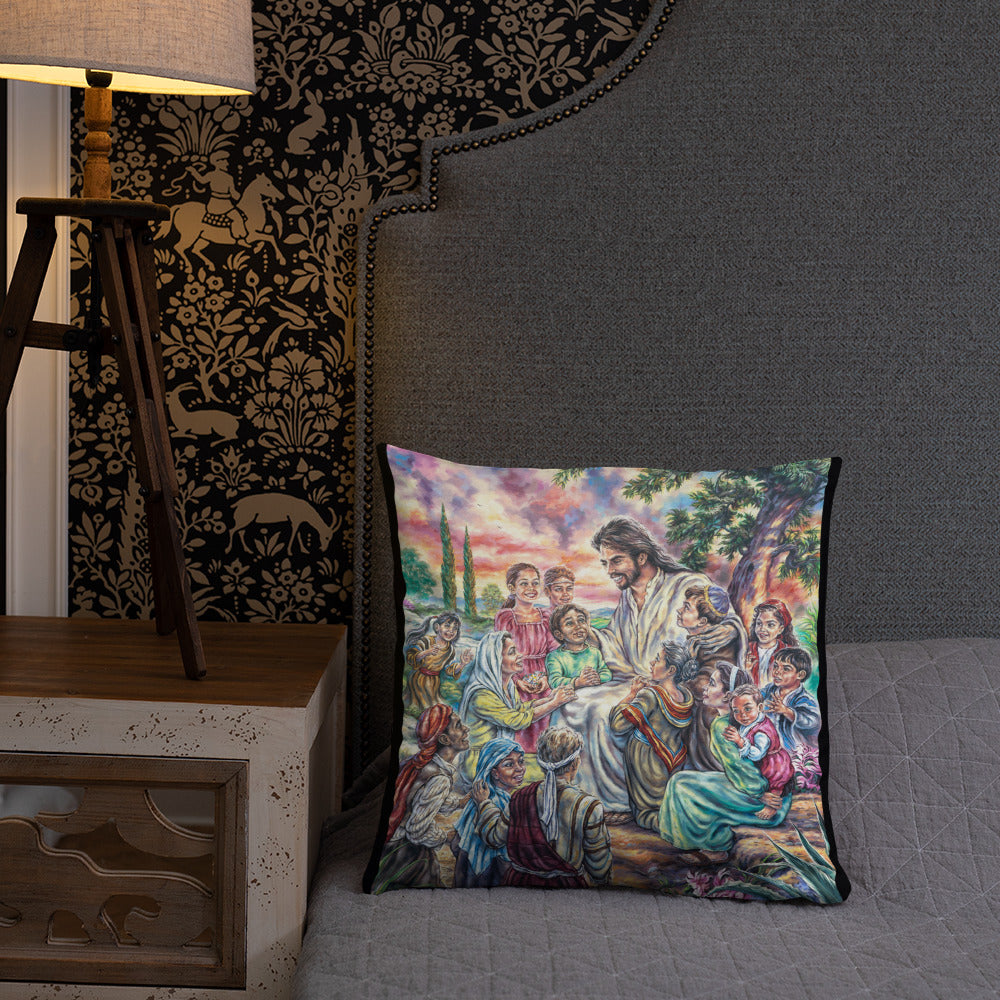 Throw Pillow: Christ And The Children