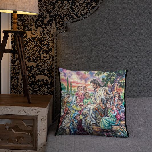 Throw Pillow: Christ And The Children