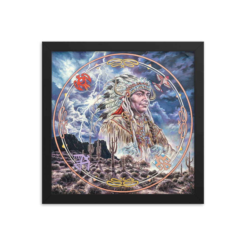 Framed photo paper poster: When Lightning Casts Shadows