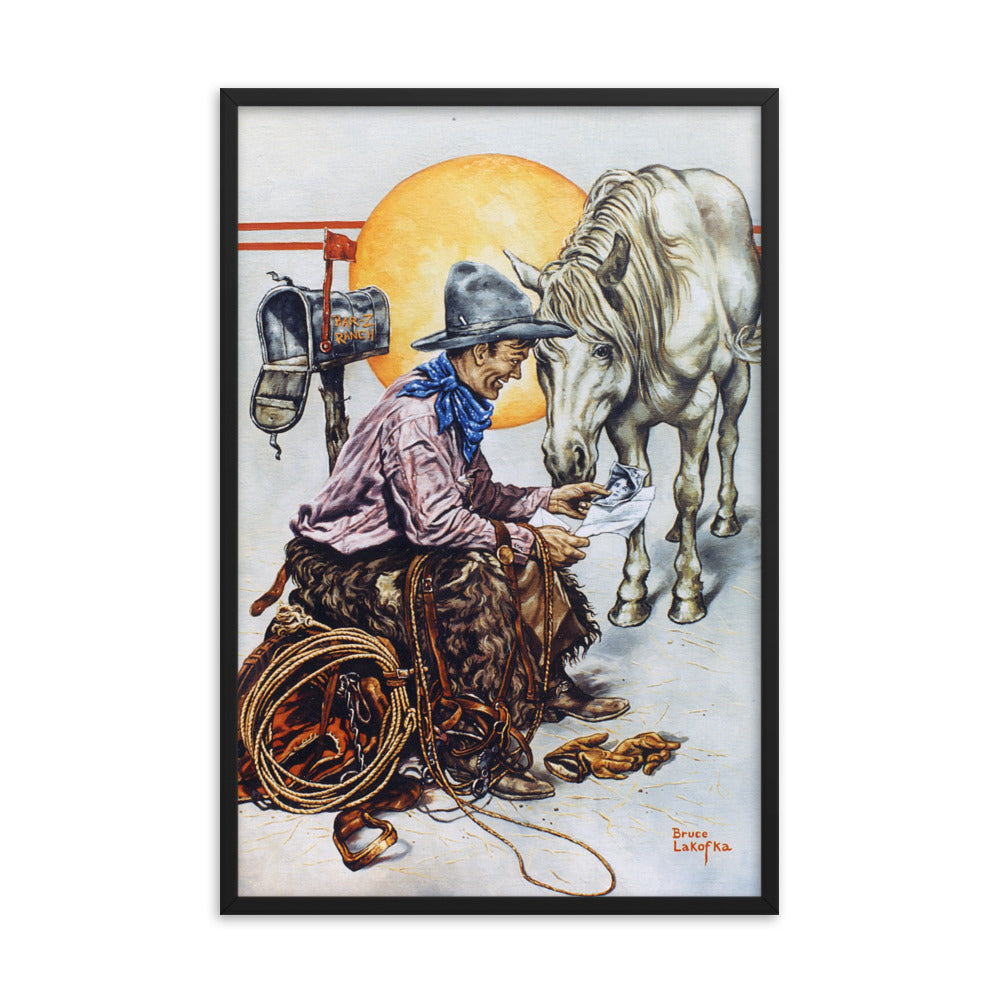 Framed poster: Cowboy Mail