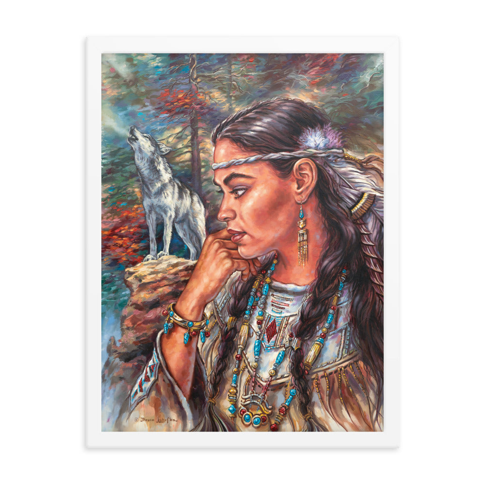 Framed photo paper poster: Cry Of The Wolf