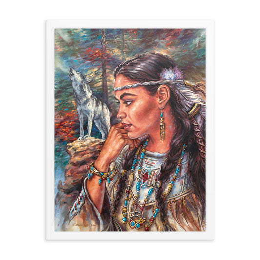 Framed photo paper poster: Cry Of The Wolf