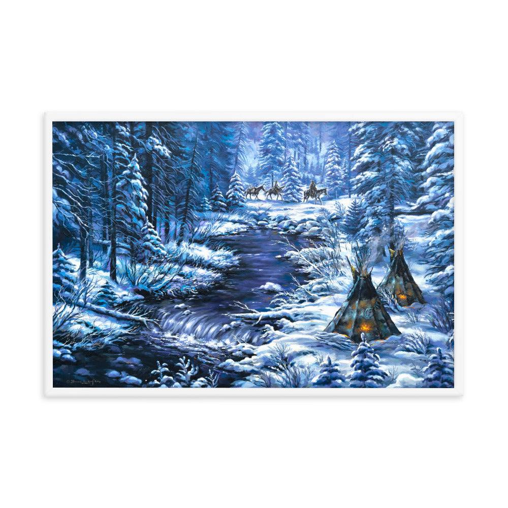 Framed photo paper poster: Home From The Winters Hunt