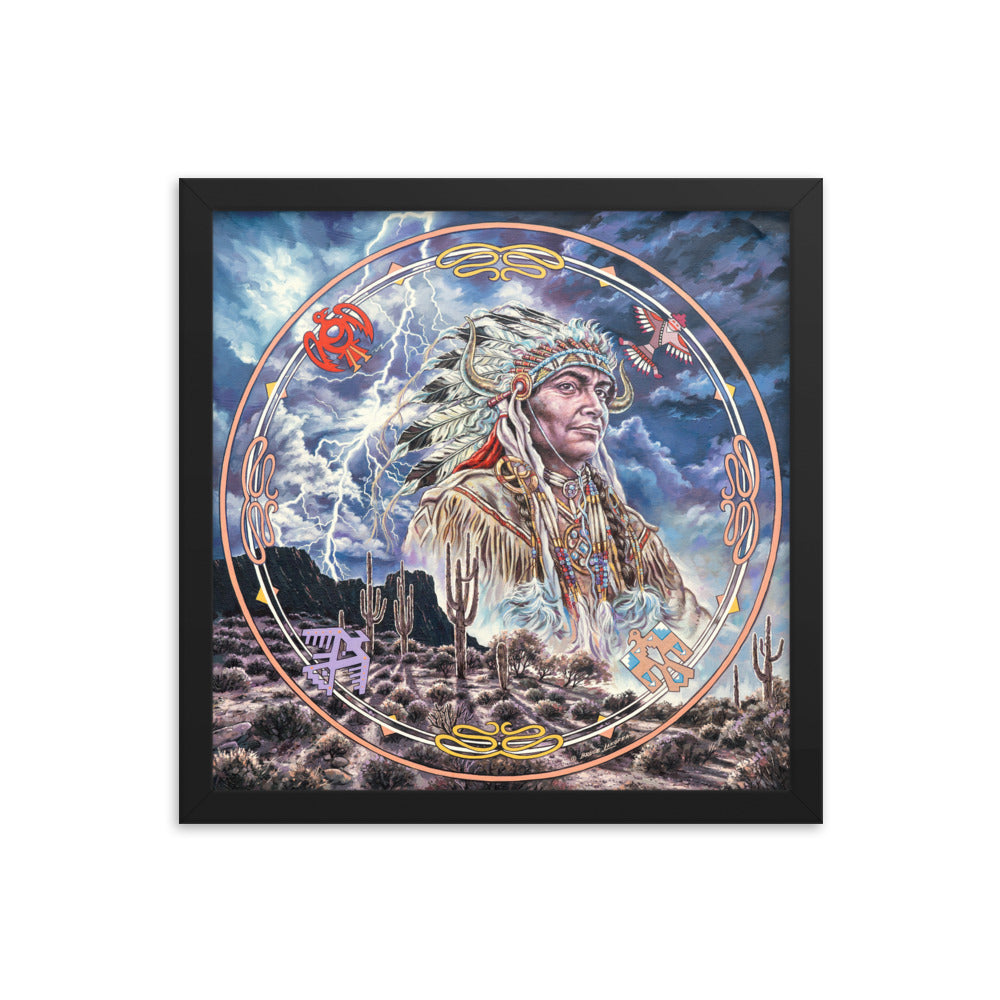 Framed photo paper poster: When Lightning Casts Shadows