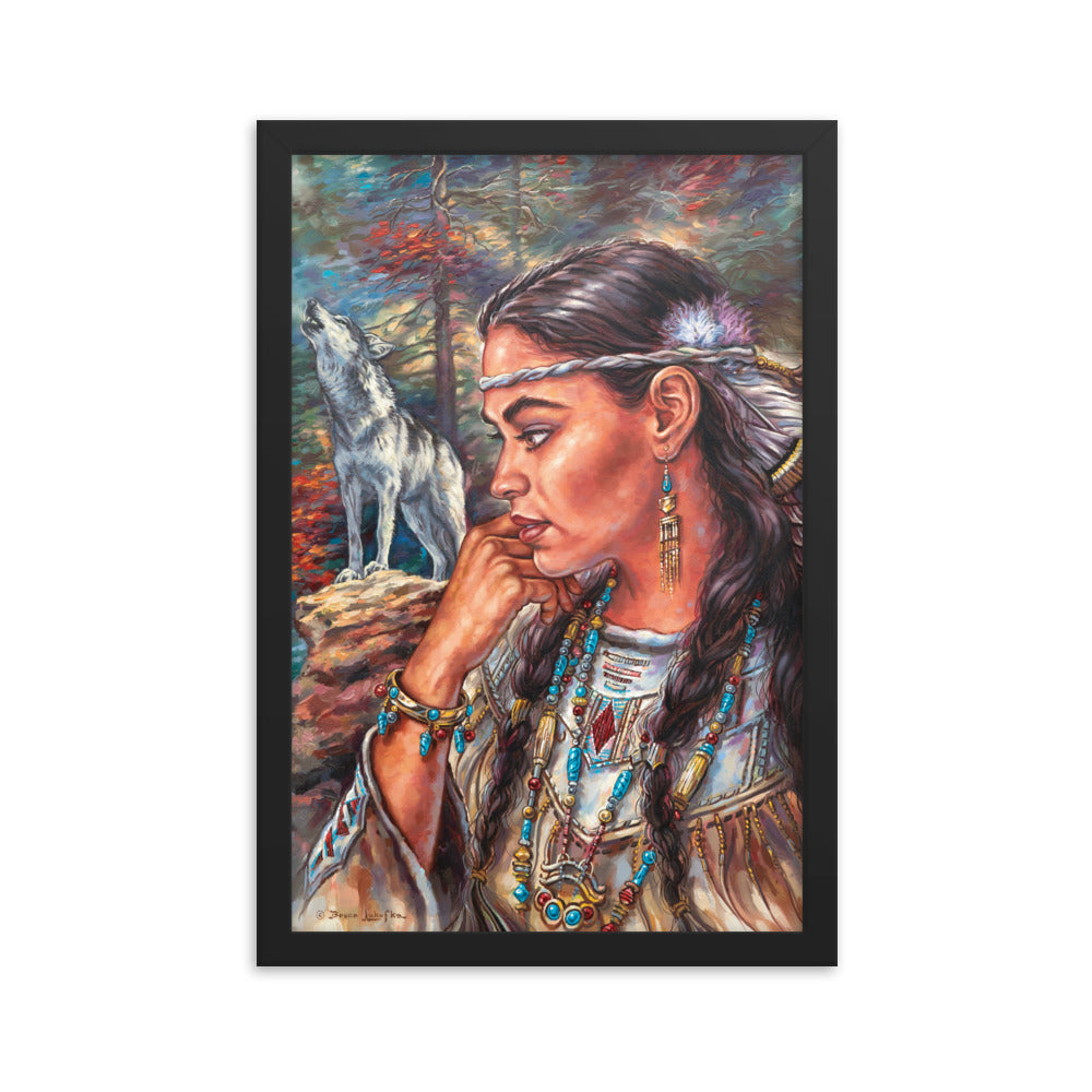 Framed photo paper poster: Cry Of The Wolf