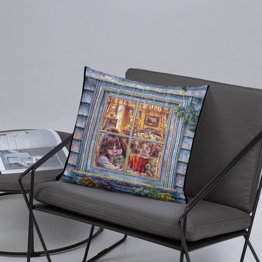 Throw Pillow: Rain Go Away