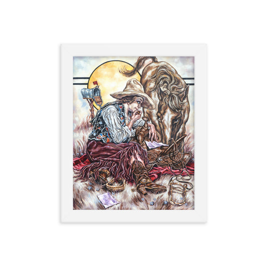 Framed photo paper poster: Cowgirl Mail