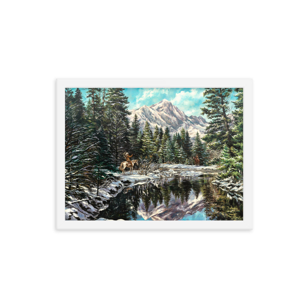 Framed photo paper poster: Silent Encounter