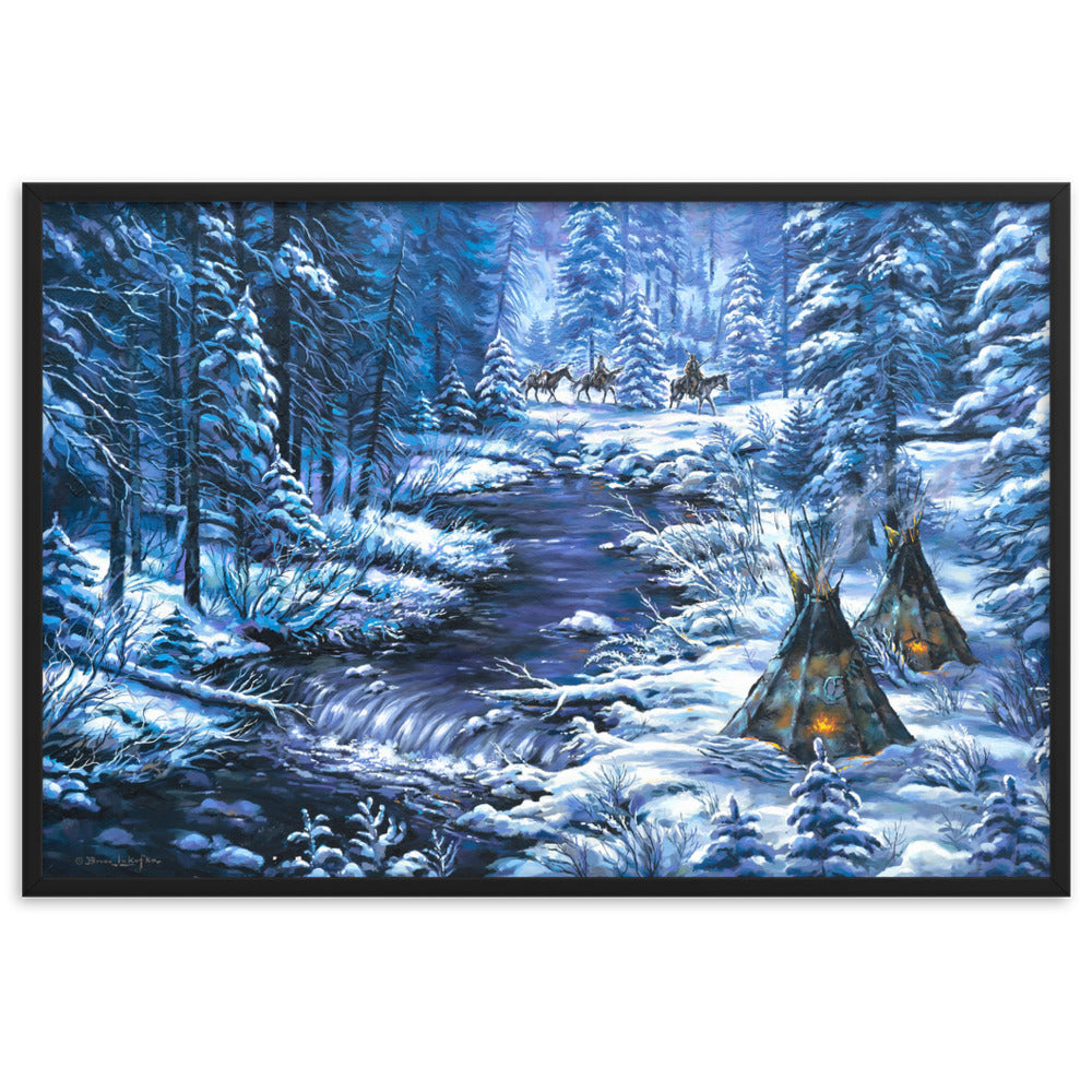 Framed matte paper poster: Home From The Winter Hunt