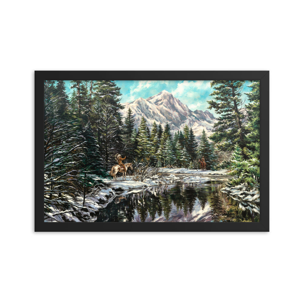 Framed photo paper poster: Silent Encounter