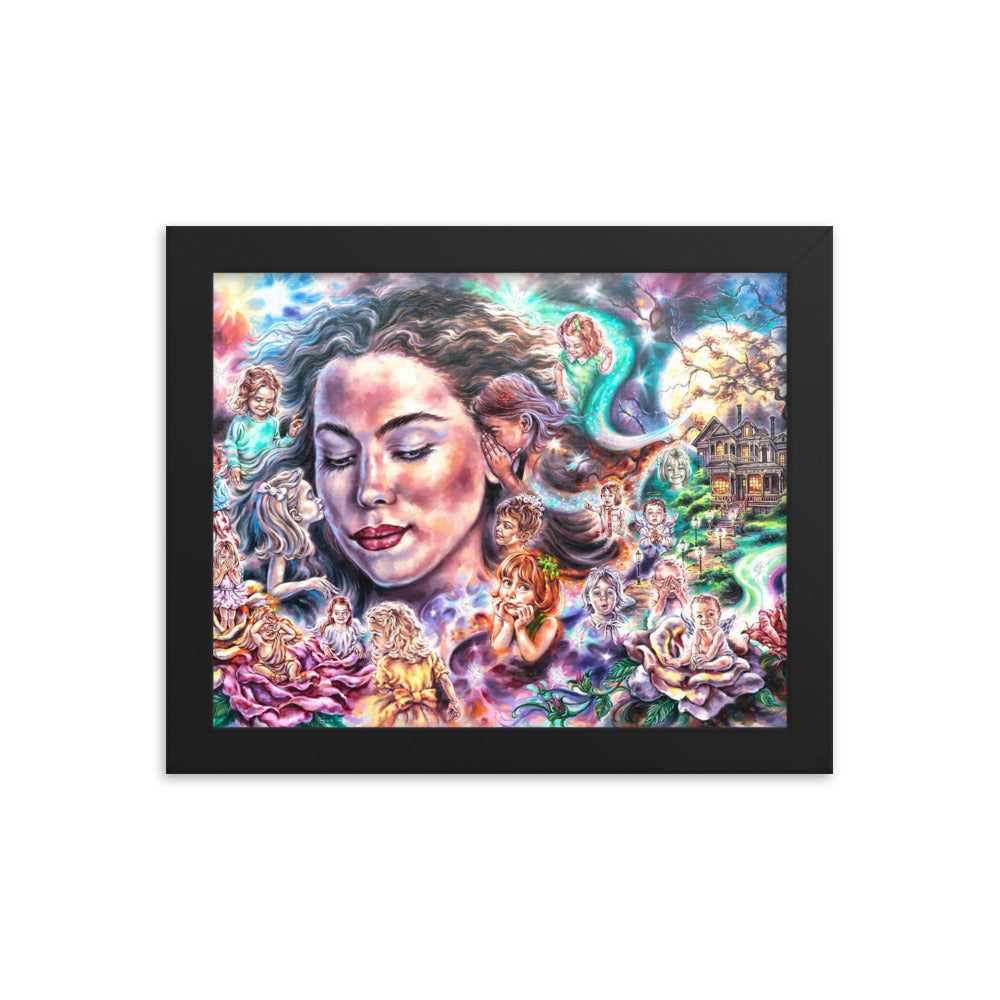 Framed photo paper poster: Moon Beams