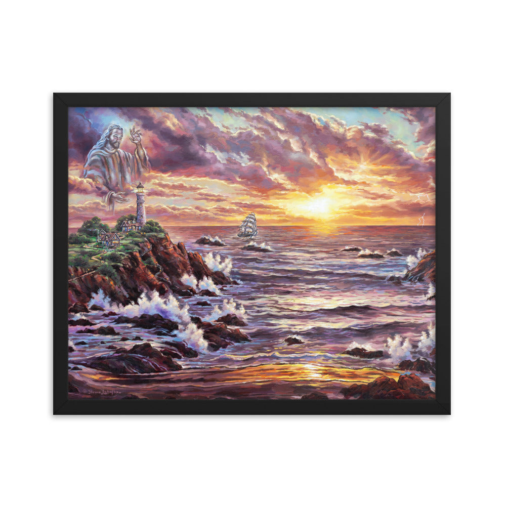 Framed photo paper poster: Peace Be Still