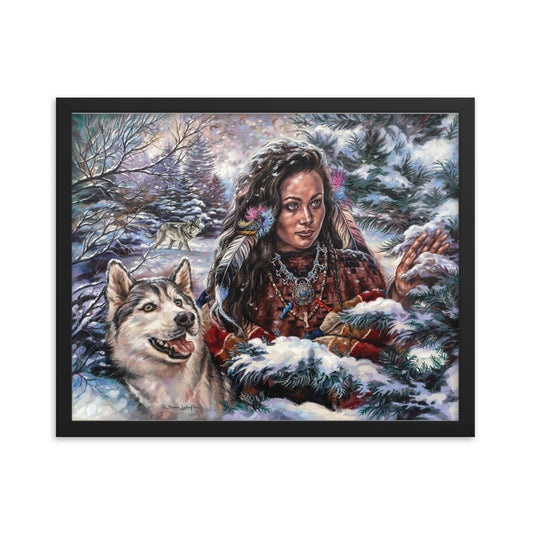 Framed photo paper poster: Snowfall