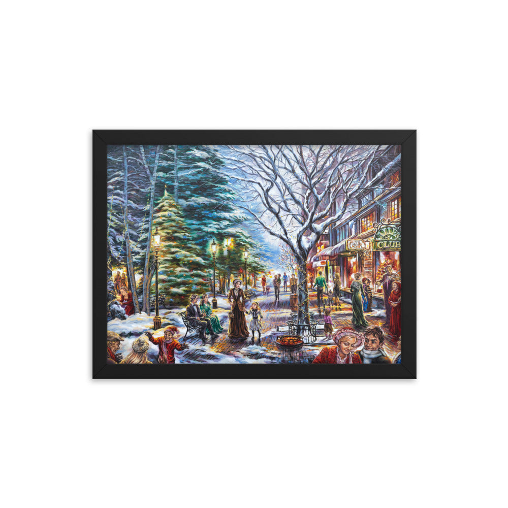 Framed photo paper poster: Village Lights