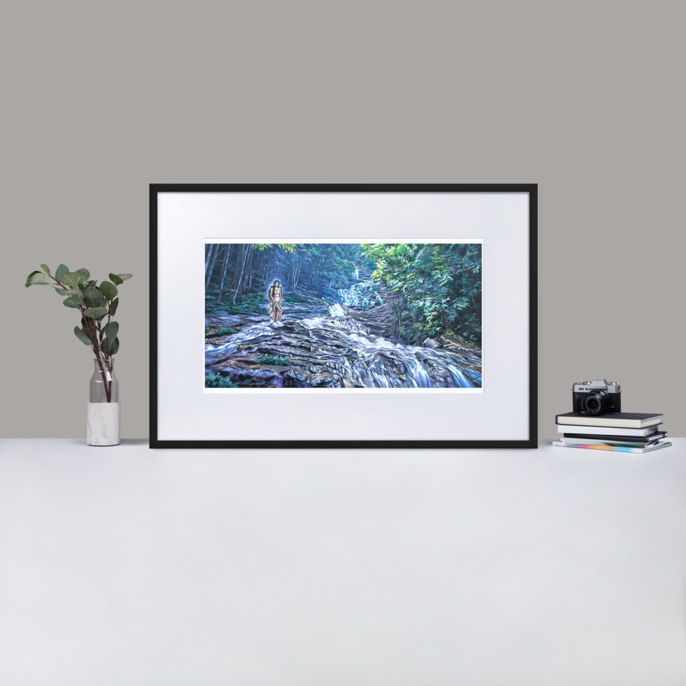 Matte Paper Framed Poster With Mat: Maiden Of The Falls