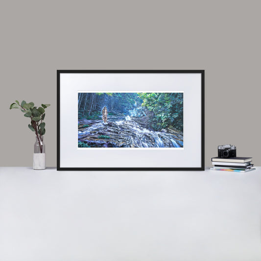 Matte Paper Framed Poster With Mat: Maiden Of The Falls