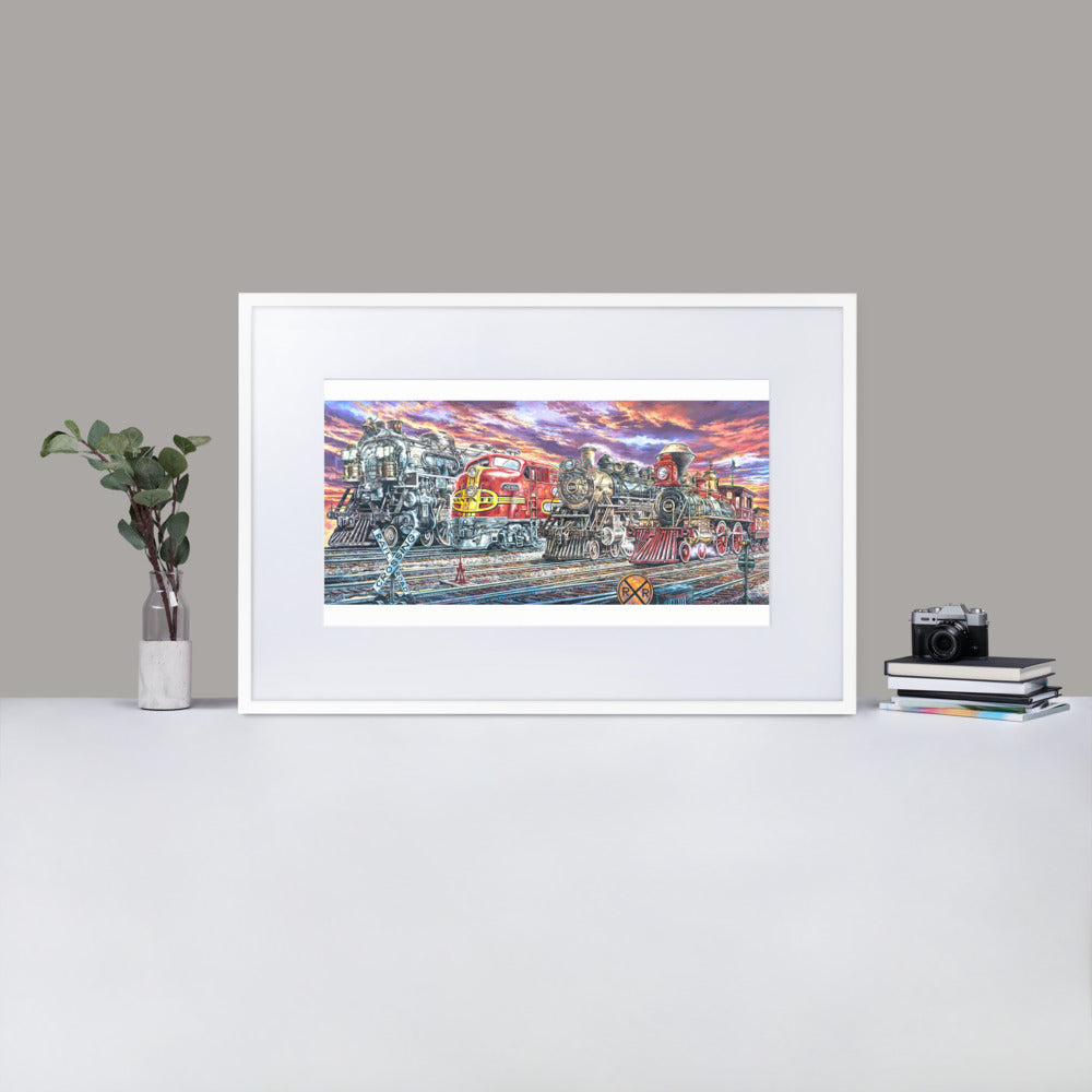 Matte Paper Framed Poster With Mat: Heritage Of The Rails