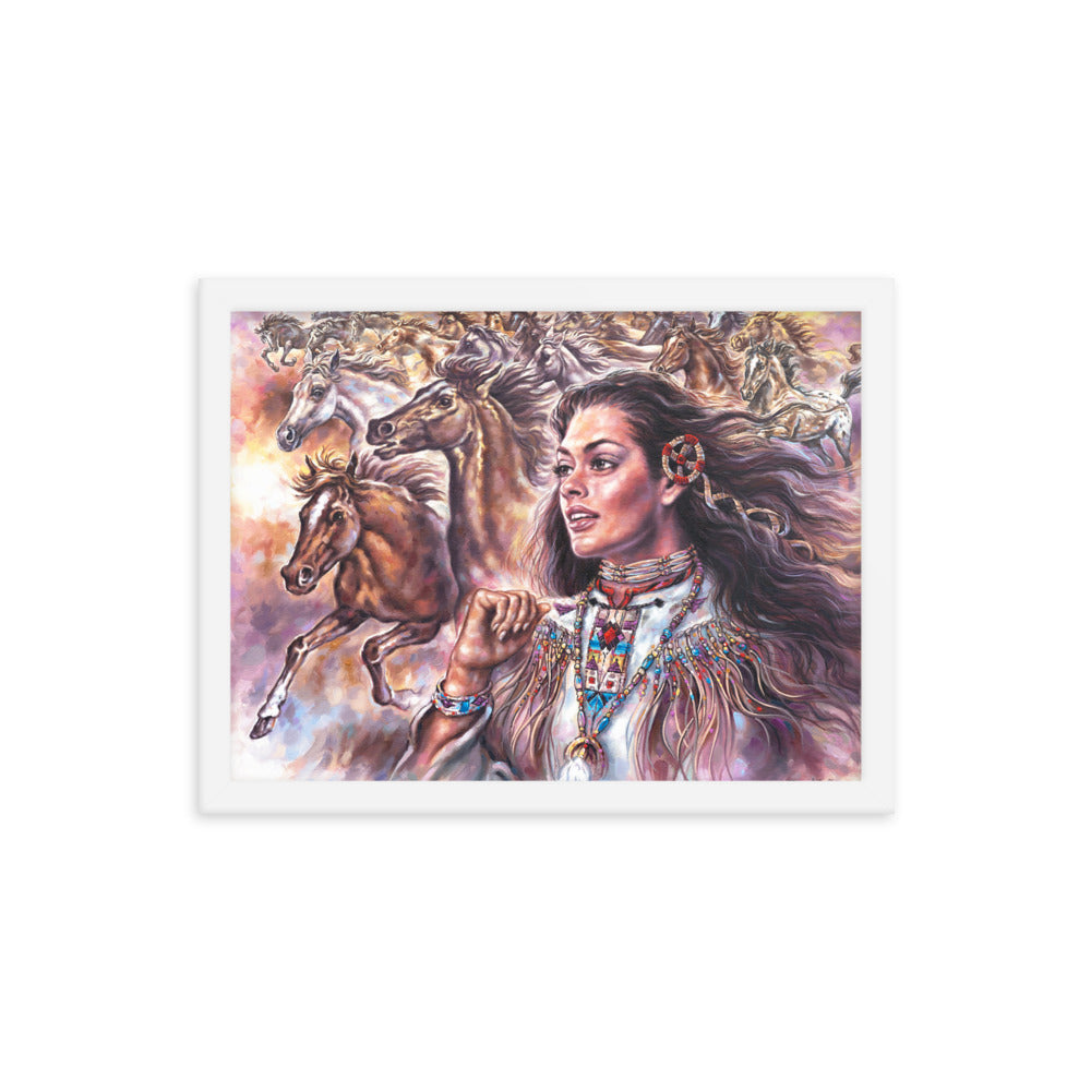 Framed photo paper poster: Stampede