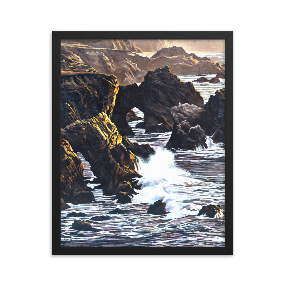 Framed photo paper poster: Big Sur