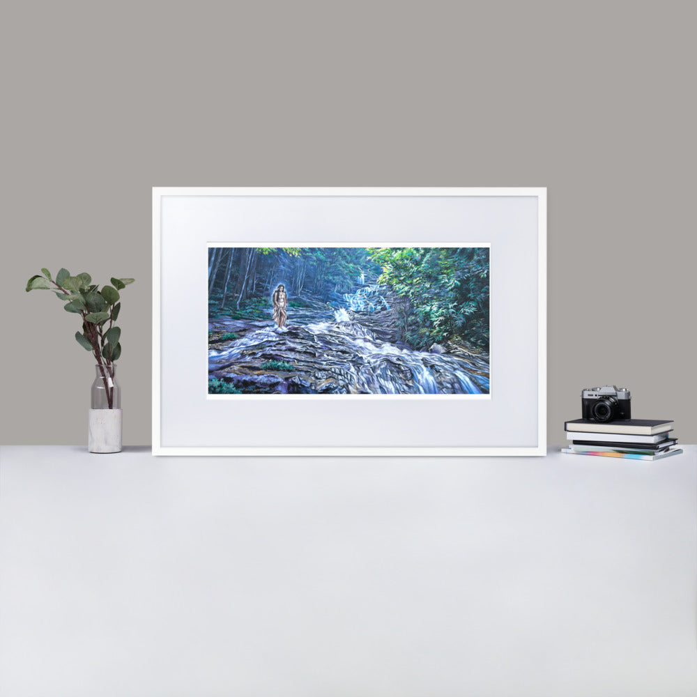 Matte Paper Framed Poster With Mat: Maiden Of The Falls