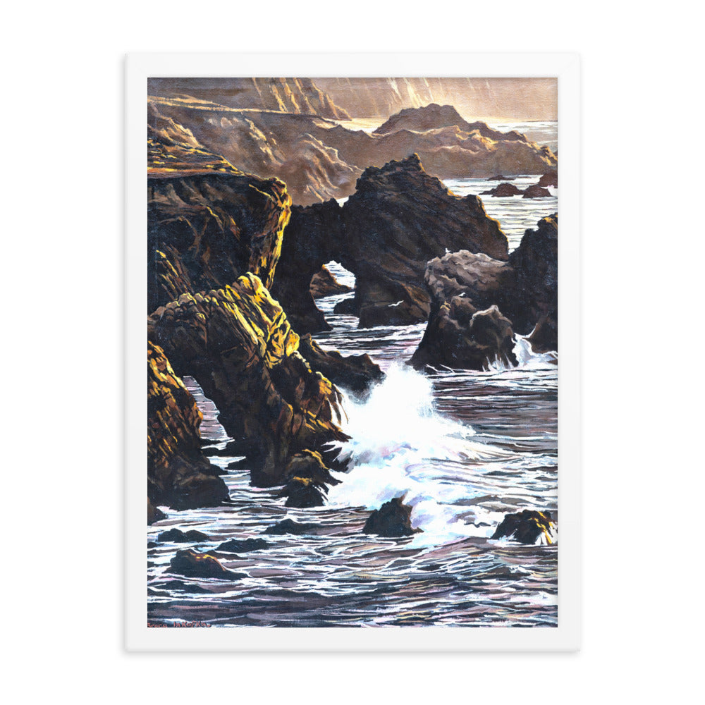 Framed photo paper poster: Big Sur