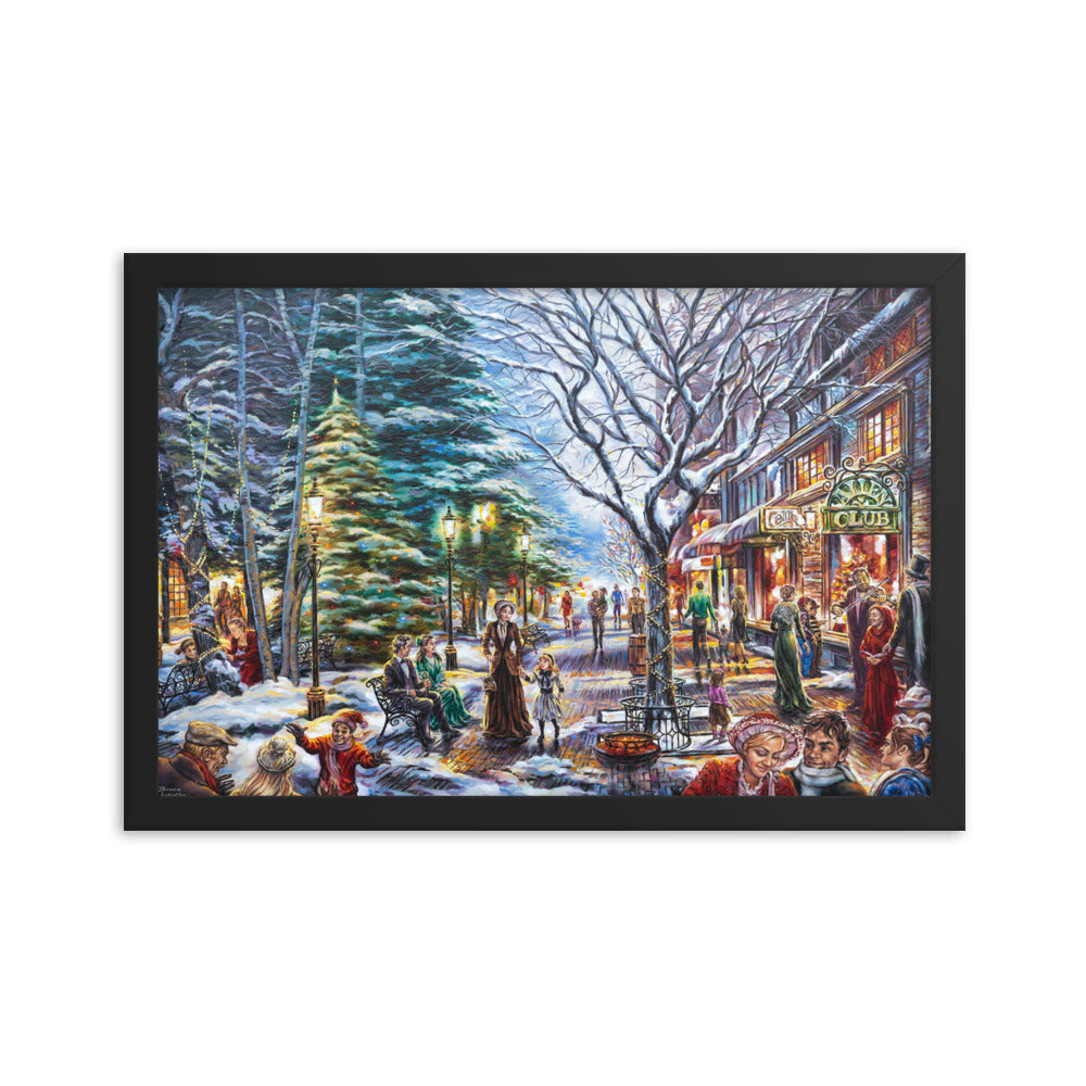 Framed photo paper poster: Village Lights