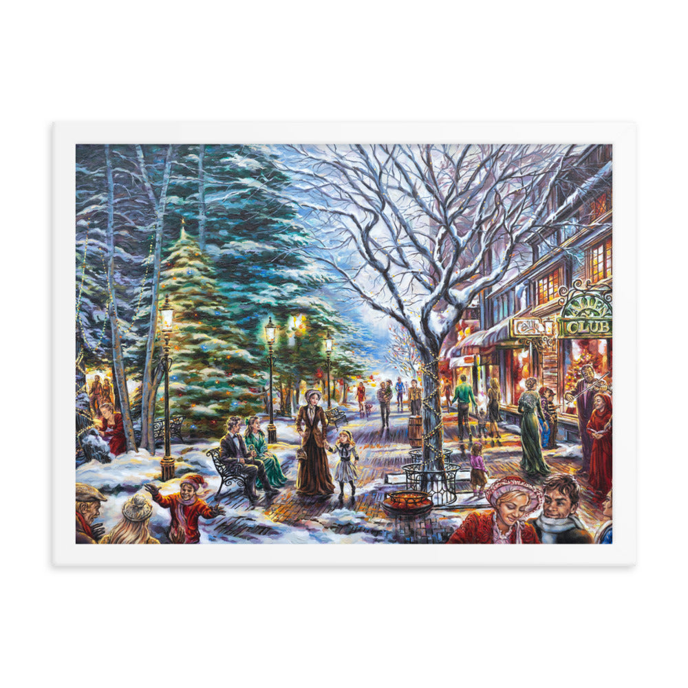 Framed photo paper poster: Village Lights
